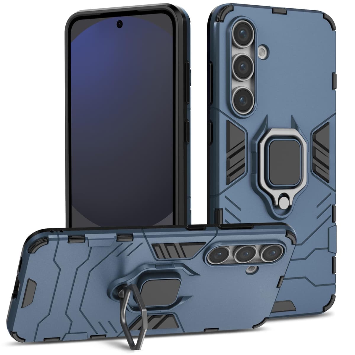 Funda para CMF Phone 2 Pro, Carcasa Antigolpes con Soporte anular metálico, Case Protectora de Grado Militar, Negro — view 862