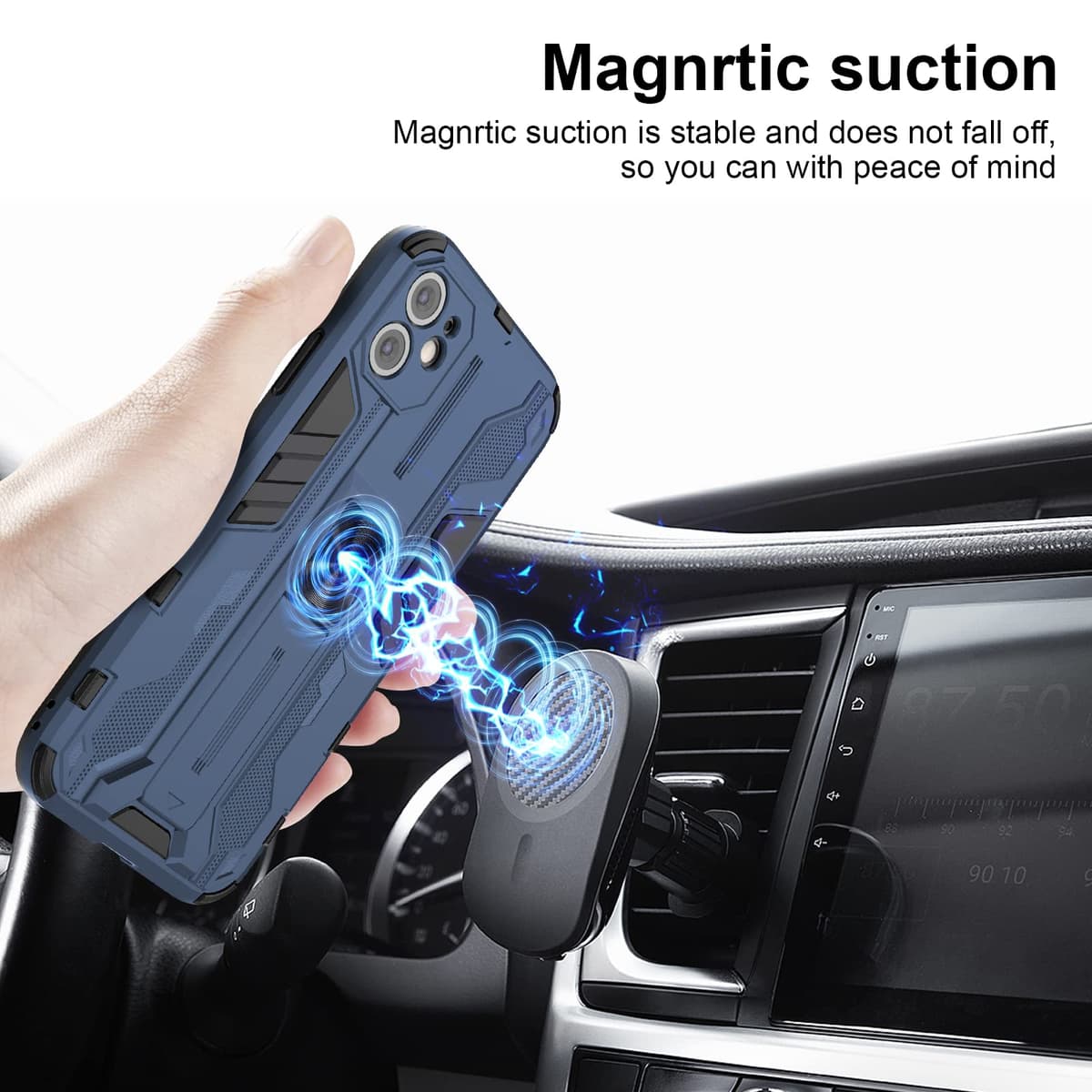 Funda para CMF Phone 2 Pro, Carcasa Antigolpes con Soporte anular metálico, Case Protectora de Grado Militar, Negro — view 235