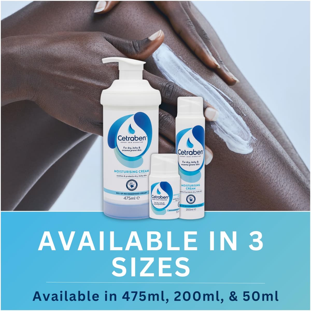 Cetraben Moisturising Cream, For Dry, Itchy, Sensitive & Eczema-Prone Skin, Soothe, Moisturise, Hydrate, & Protect, Dermatological Moisturiser,Daily Use on the Body, Fragrance Free, 1 x 475ml — view 7