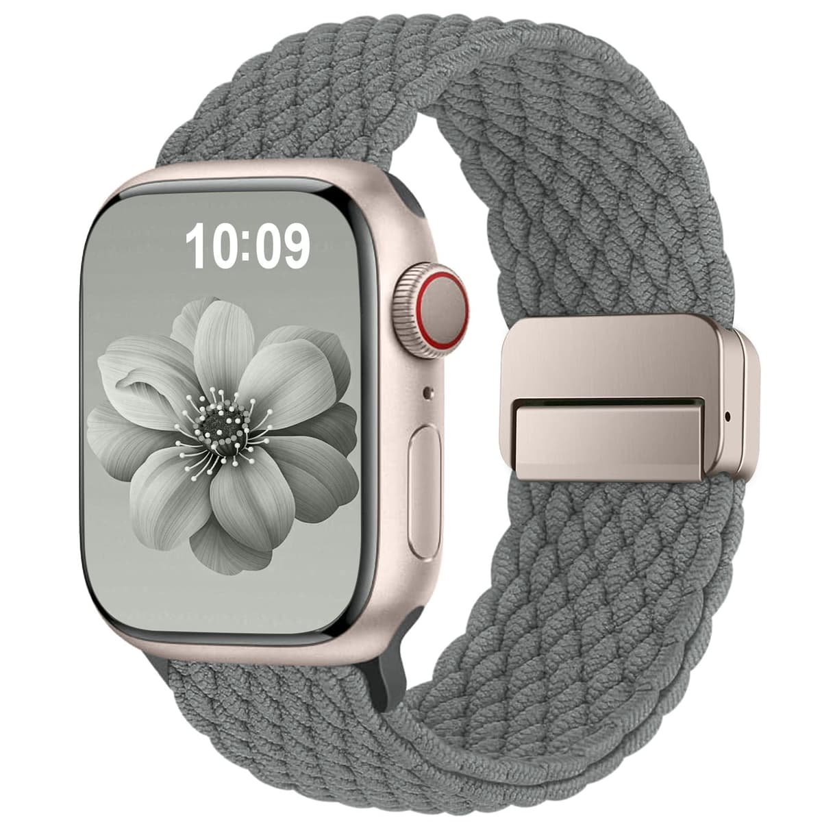 Higgs Braided Strap Compatible with Apple Watch Straps 44mm 46mm 38mm 42mm 40mm 41mm 45mm 49mm for Men Women, Nylon Elastic Magnetic Snap Strap for iWatch Series 11 10 9 SE 8 7 6 5 4 Ultra 3 2 1 — view 10