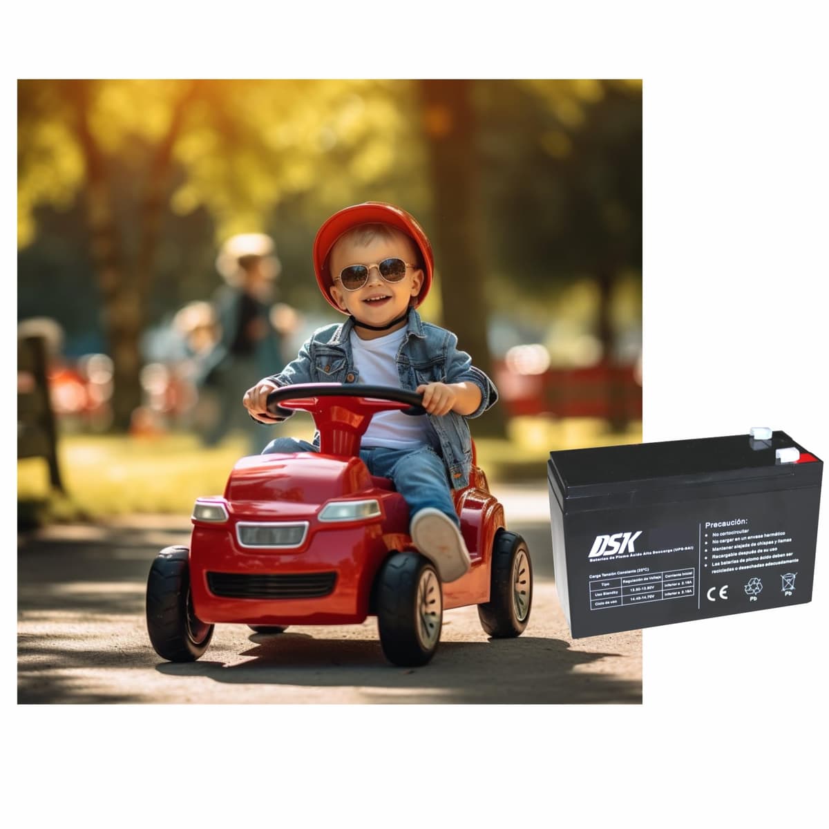 DSK Batería de Plomo AGM Sellada VRLA 6V 4,5Ah Recargable sin Mantenimiento para Alarmas, Seguridad, Juguetes Eléctricos y SAI. Alta Durabilidad Larga Vida útil. Compatible con terminales F1 y F2 — view 3