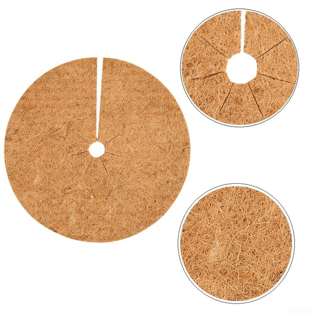Natural Round Flat Mat Crafted from Coconut Husk Fibers to Protect Plant Stems and Minimize Unwanted Grass Spread in Ground Beds (23CM) — view 3