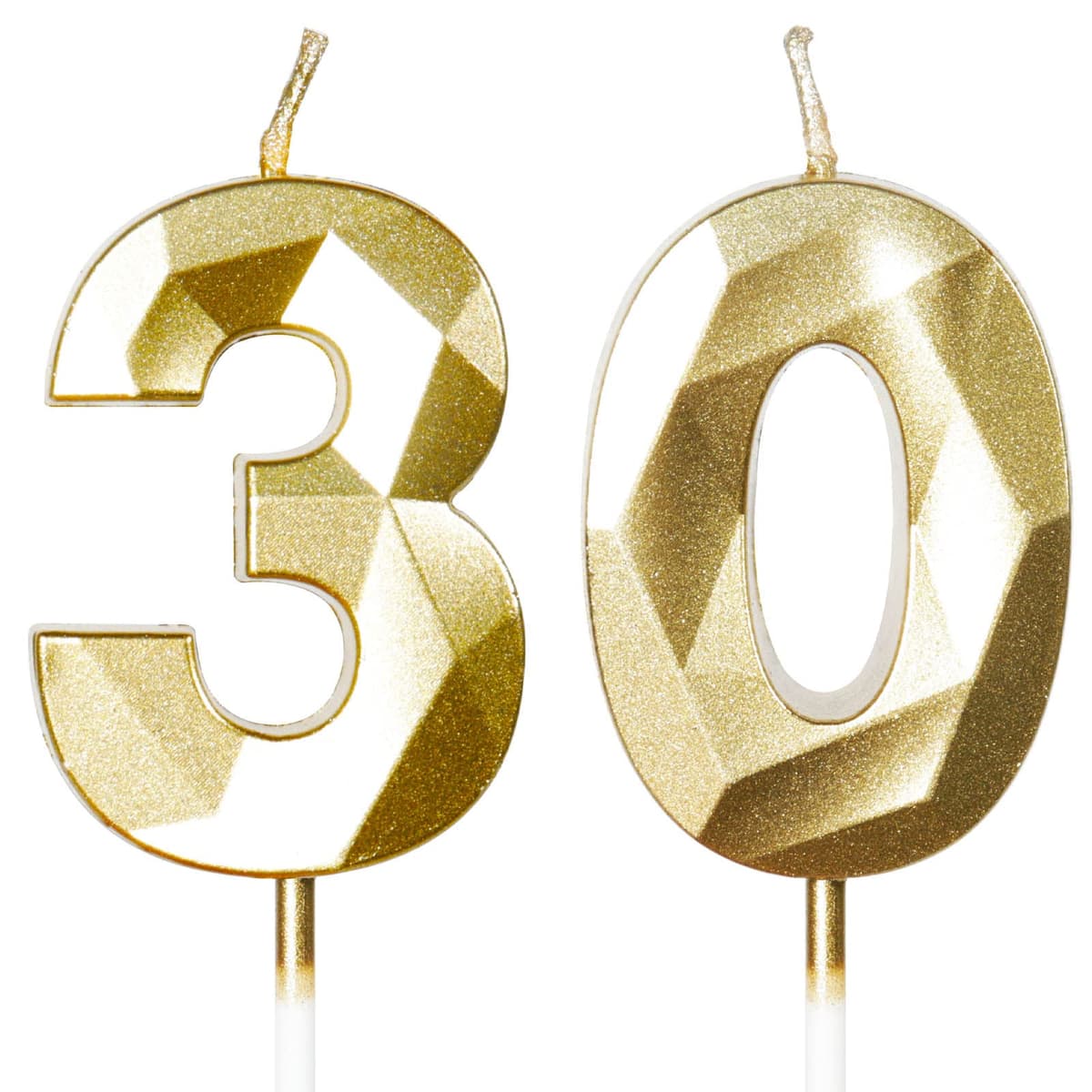 Yiran 50th Birthday Candles, Gold Number 50 Happy Birthday Candles, Cake Topper Decorations for Birthday Party, Wedding Anniversary Celebration Supply — view 110