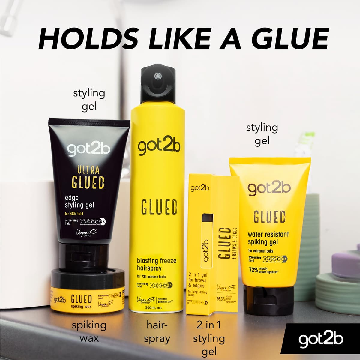 got2b Glued 4 brows & Edges Clear gel 2 in 1 16 ml, Screaming Hold Brow gel, Eyebrow Gel for Long Lasting Looks, Vegan Formula — view 8