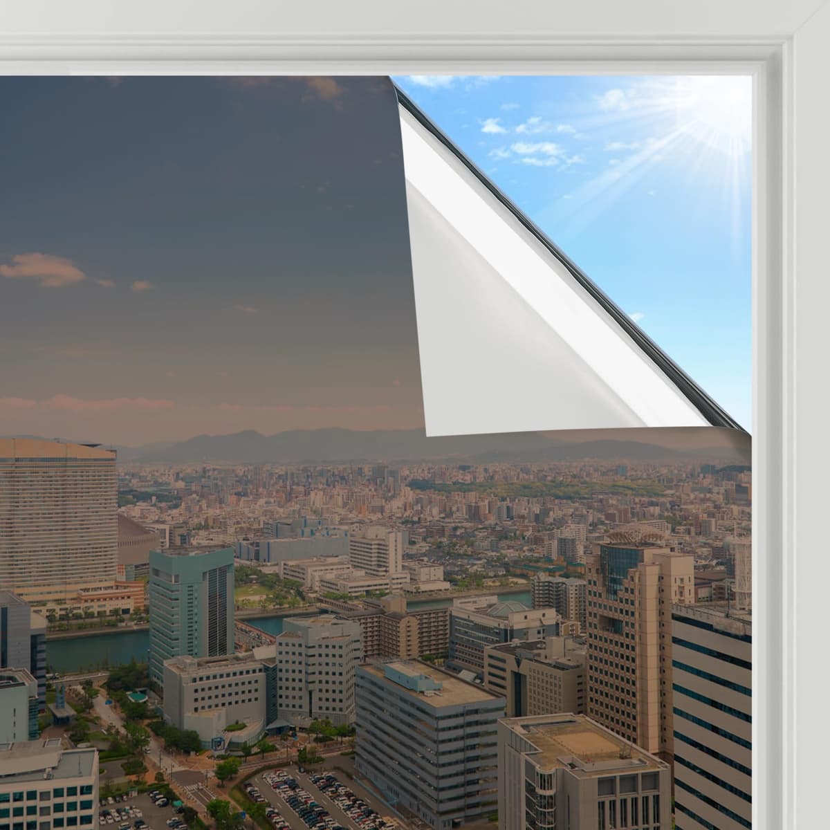rabbitgoo Vinilos Espejo para Ventanas 44.5x200cm, Vinilo Espejo Unidireccional, Lámina Protector Solar Privacidad, Vinilo Ventana Deorativos Adhesiva Anti 85% Calor y 90% UV para Hogar Oficina — view 12