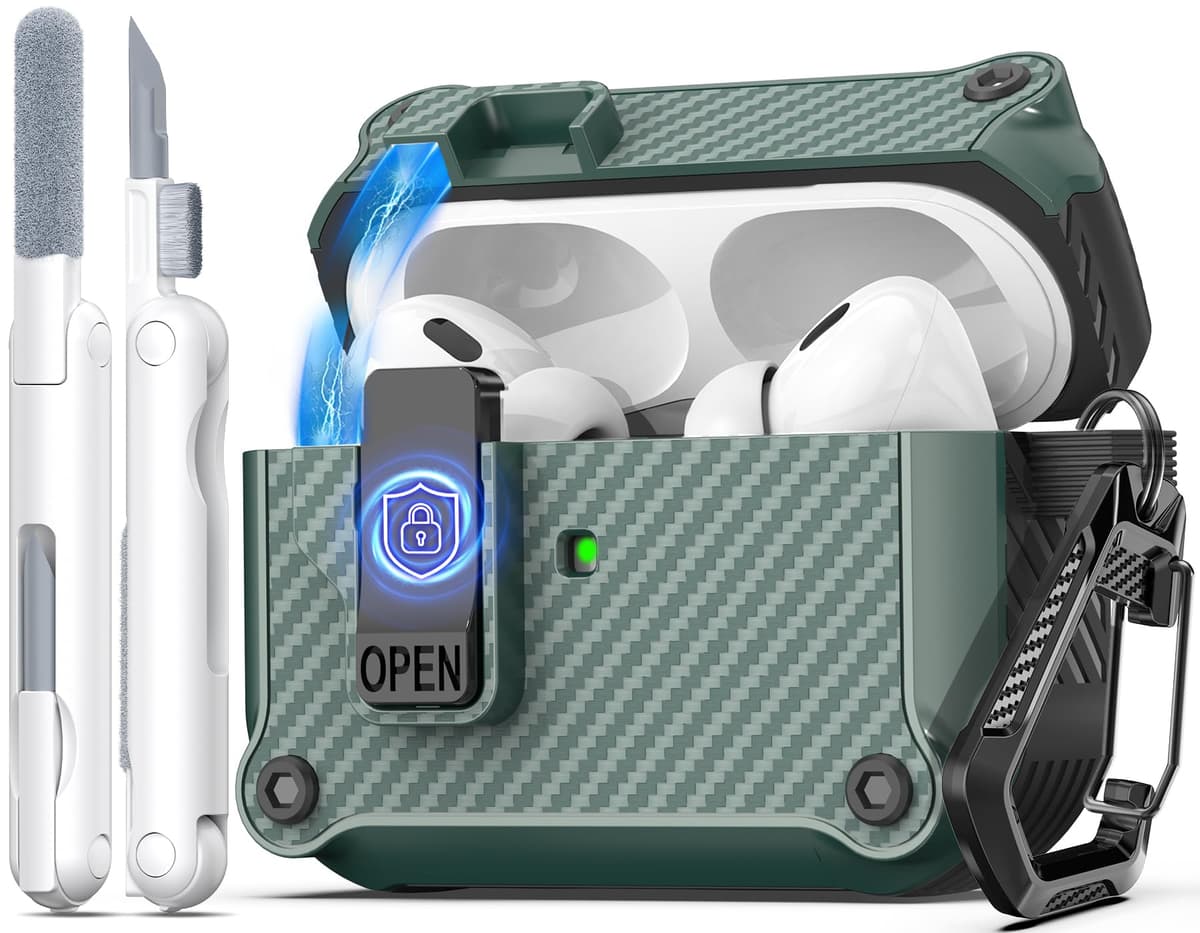 R-fun Compatible con AirPods Pro 2 Gen (Cubierta Auto emergente) con Kit de Limpieza, para Airpods Pro 2/1 Gen (2023/2022/2019), para Estuche Airpods Pro (USB-C/Lightning),Negro — view 50
