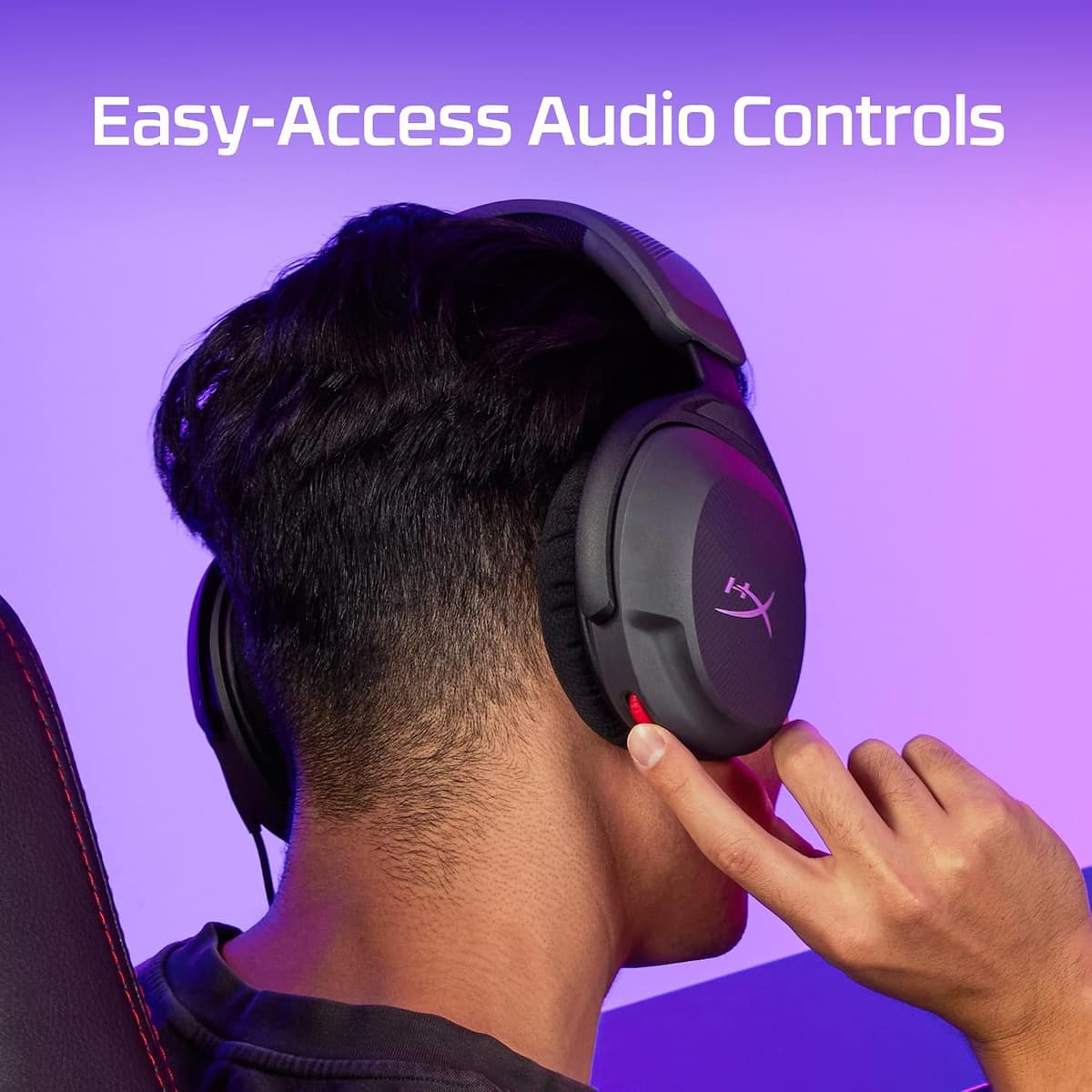 HyperX Cloud Stinger 2 Core, Cascos gaming para PC, Drivers de 40 mm y Audio Envolvente, 3.5 mm, Micrófono Plegable con cancelación de ruido - Negro Cableado Stinger 2 Core Negro — view 5