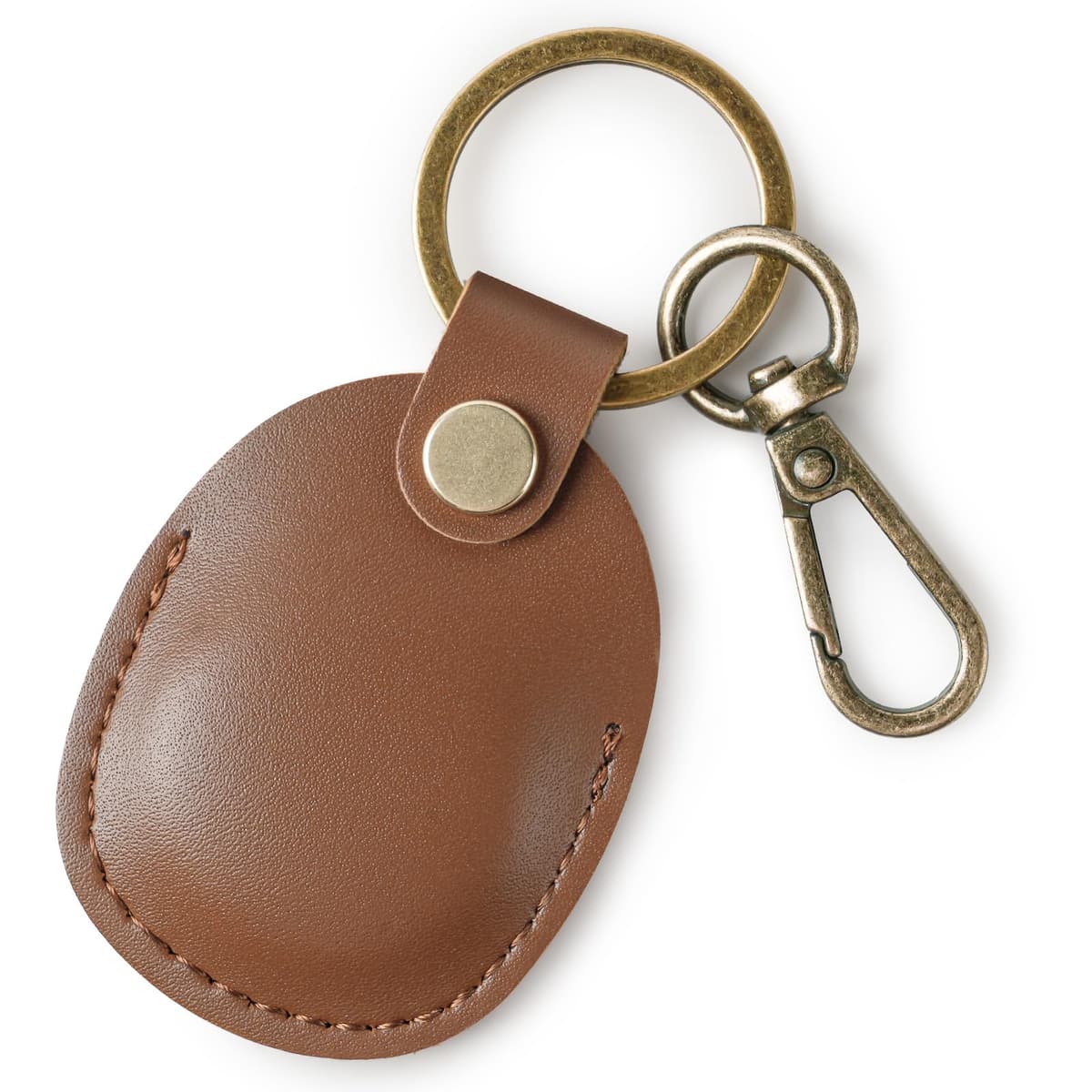 Ainiv Llavero para AirTag, Marrón Funda Protectora para AirTag, Colgante Hecho de Cuero, Resistente a Arañazos Estuche con Llavero Antipérdida, Funda de Soporte