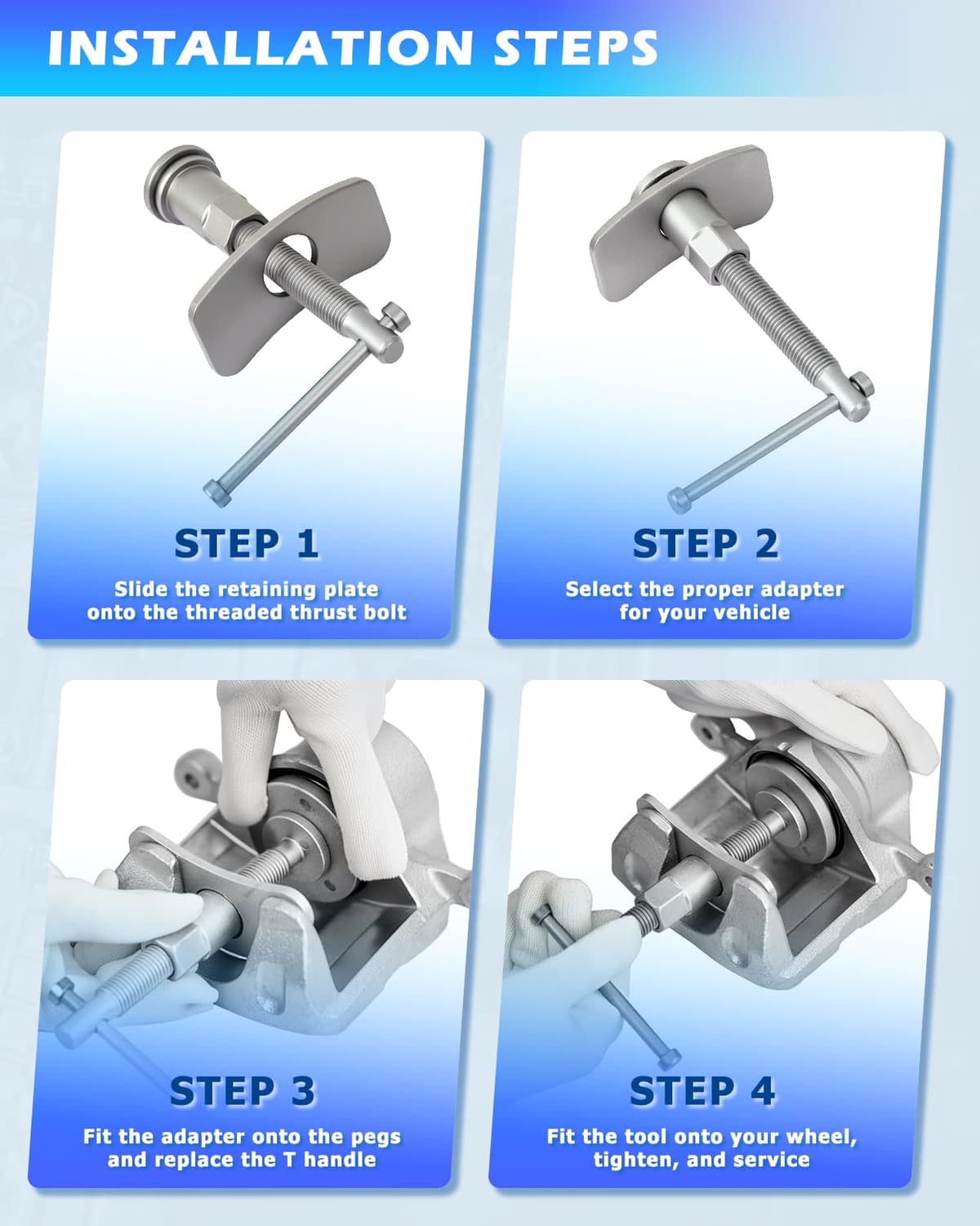 DAYUAN Disc Brake Caliper Piston Rewind Tool Kit Set for Almost Cars Trucks and Four-Wheel Drive Vehicles — view 3