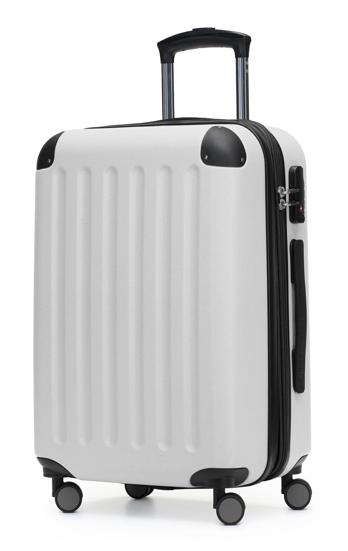 HAUPTSTADTKOFFER - Spree - Equipaje de Mano, Maleta rígida, Trolley expandible, 4 Ruedas Dobles, TSA, 55 cm, 42 litros, Blanco