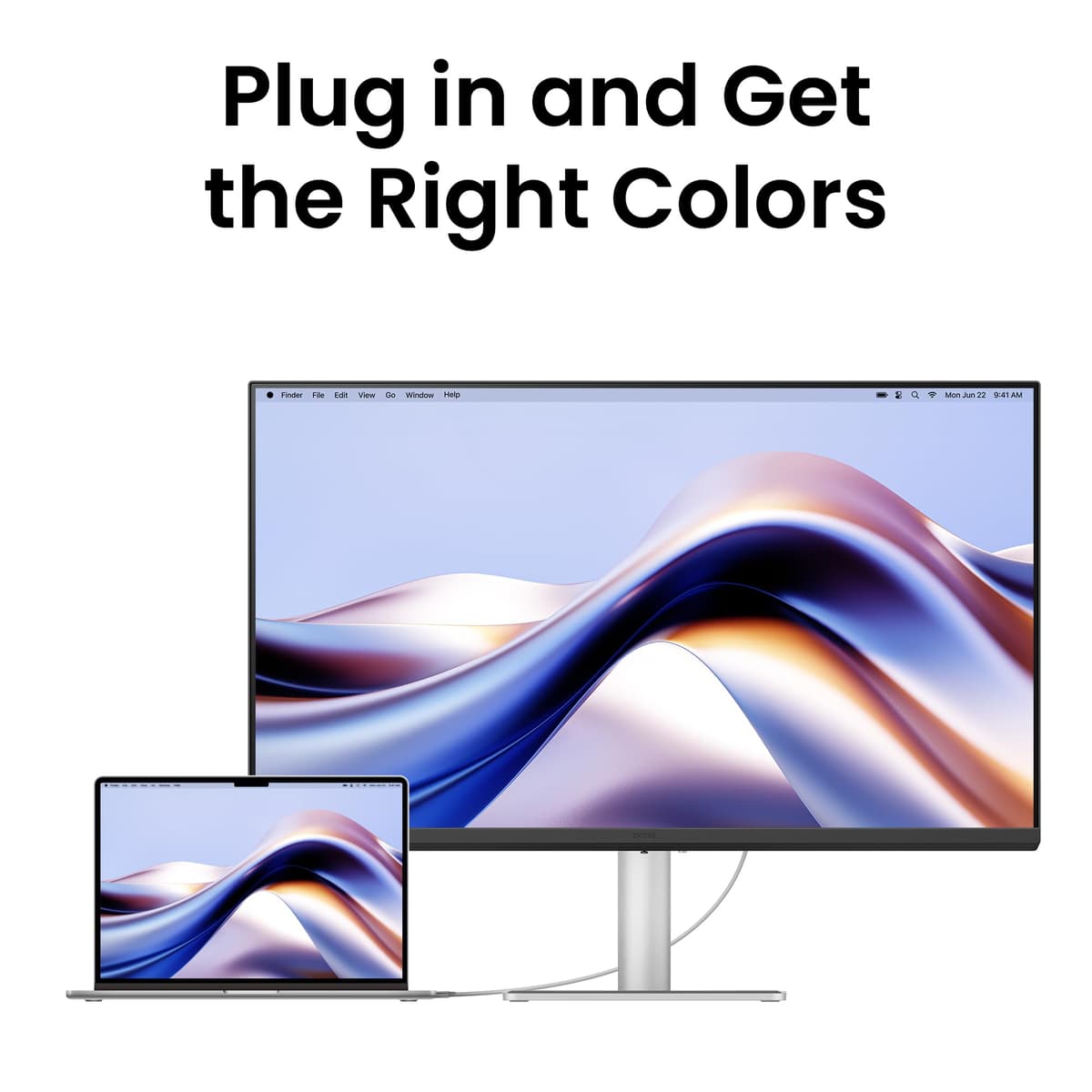 BenQ MA270U 27 inch 4K 3840x2160 Monitor for MacBook Pro/Air, Dual USB-C, 90W Power Delivery, Mac Color Match, USB Hub, Brightness & Volume Control on Mac, Adjustable Stand, P3 Color Gamut — view 2