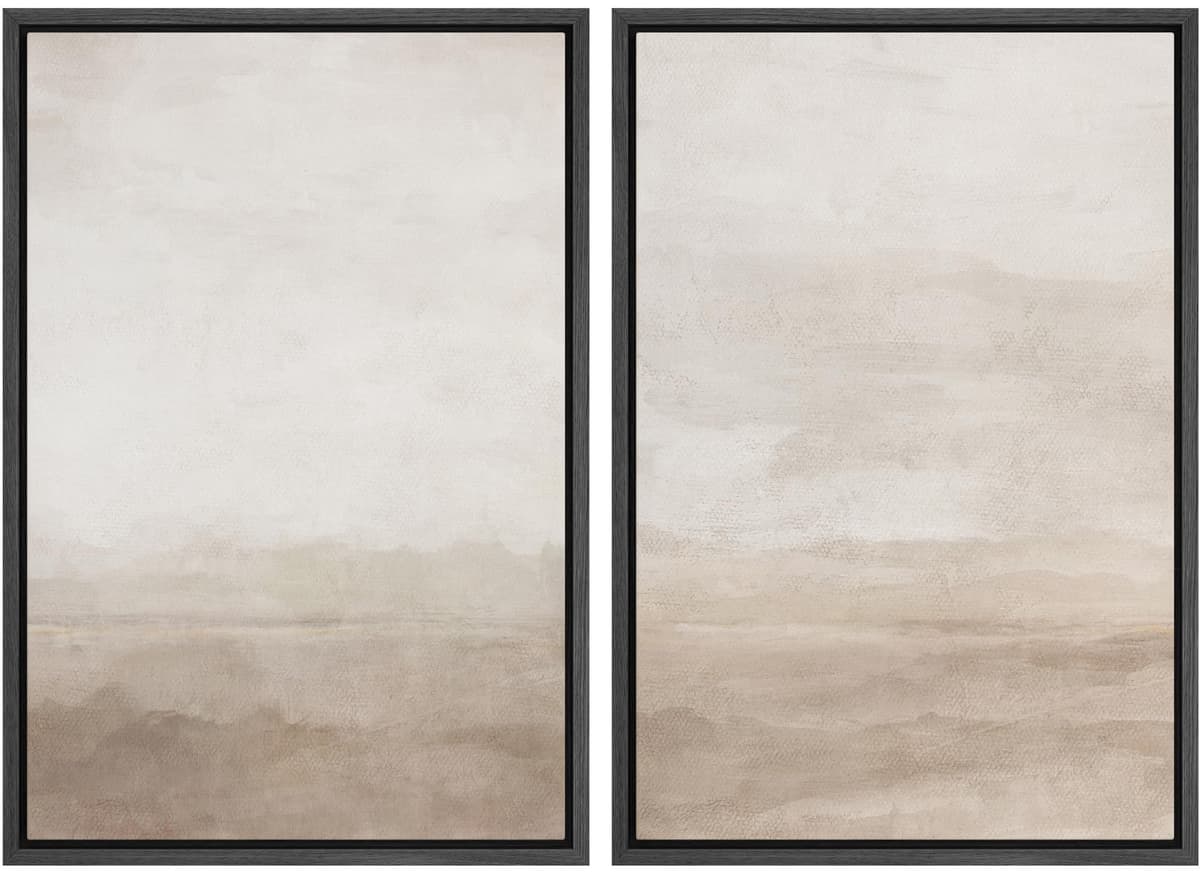 SIGNWIN Framed Canvas Print Wall Art Abstract Wave Pattern Modern Art Minimalist Neutral Decor for Living Room, Bedroom, Office - 16"x24"x2 Natural — view 17