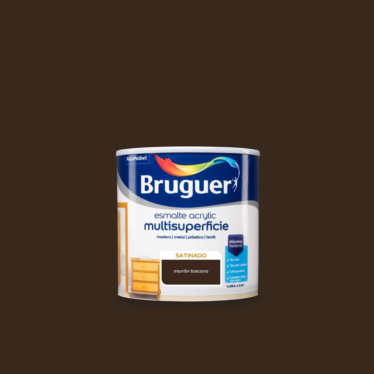 Bruguer Acrylic Multisuperficie Esmalte al agua Satinado - Pintura 750 mL, Blanco Permanente — view 113