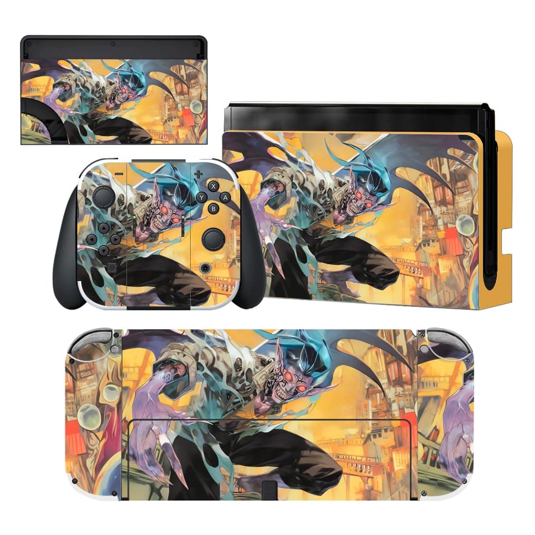 playvital Full Set Protective Stickers for Nintendo Switch OLED Model, Customized Vinyl Decal Skins for Switch OLED Console & Joycon & Dock & Grip - Nebula Galaxy — view 32