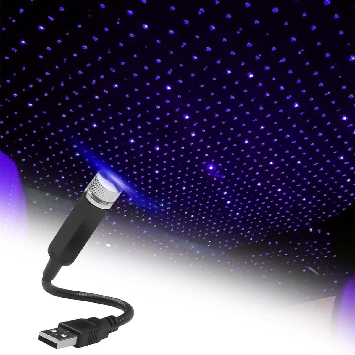 1Pc Blue USB Star Projector, Adjustable Romantic Starry Sky Projector, Portable Atmosphere Decorative Auto Roof Light for Various Occasions, Tools and Home Improvement, Wall Light