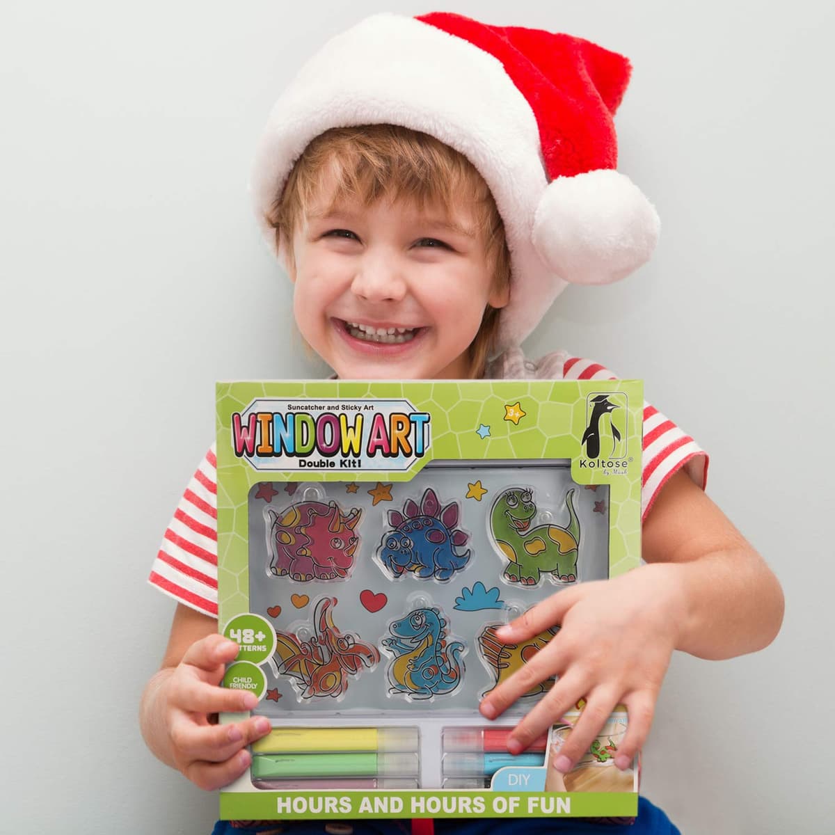 Koltose by Mash Dinosaur Suncatcher Kit, Includes 6 Dinosaur Sun Catchers, 6 Paints, 4 Templates and More, Double Kit - Window Art and Sticky Suncatcher Art — view 7
