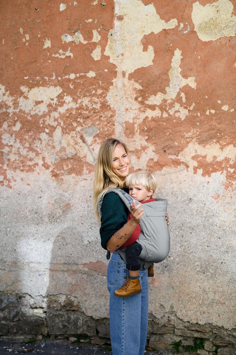 Beco Toddler Carrier with Extra Wide Seat, 100% Cotton - Front-Carry & Backpack Style - Lightweight & Ergonomic Sling Carrier for Children (24-48 Months) - Grey — view 3