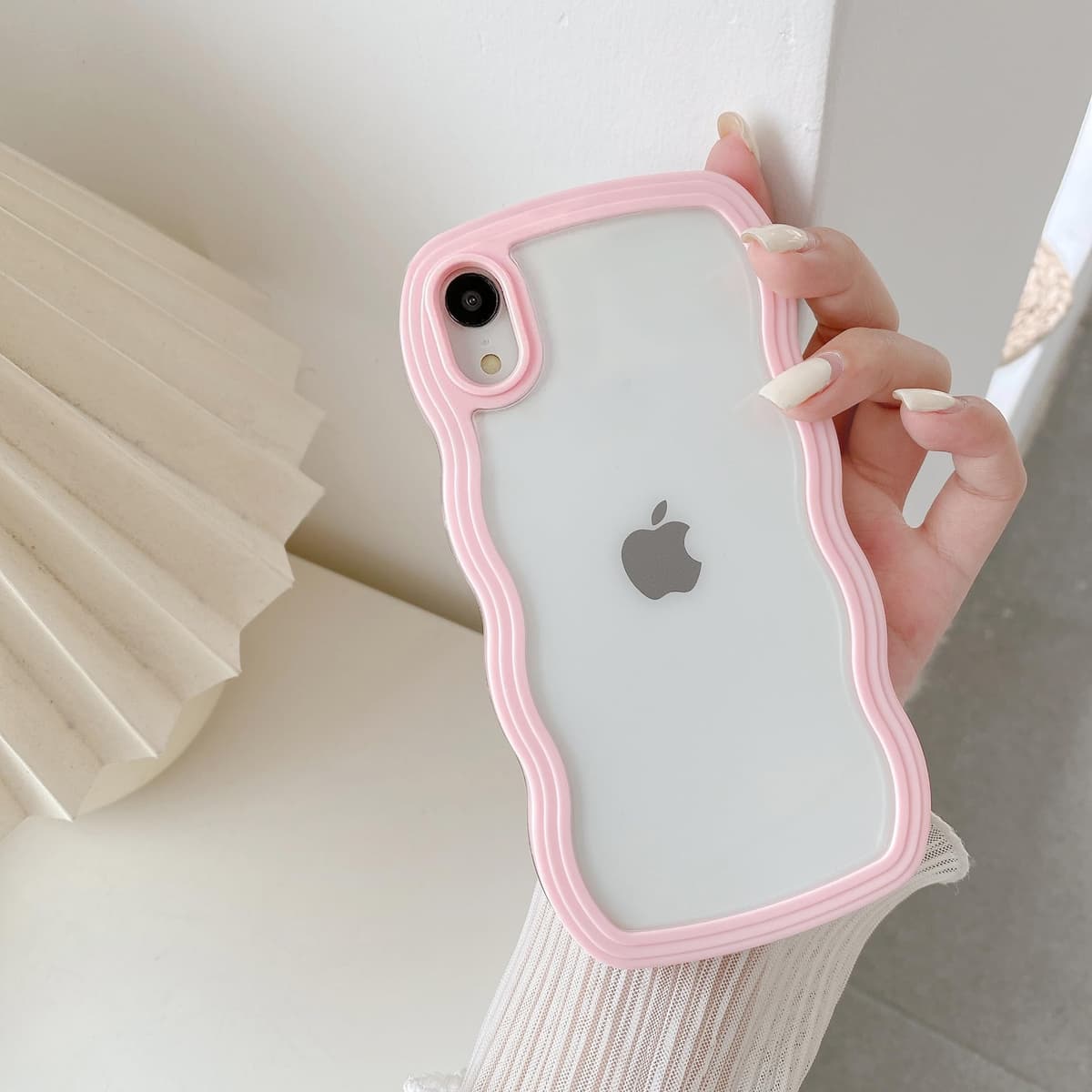 QLTYPRI Compatible with iPhone 11 Case, Cute Curly Wave Frame Clear Case for Girls Women, Transparent Soft Silicone TPU Bumper Shockproof Protective Phone Cover for iPhone 11 - Purple — view 60