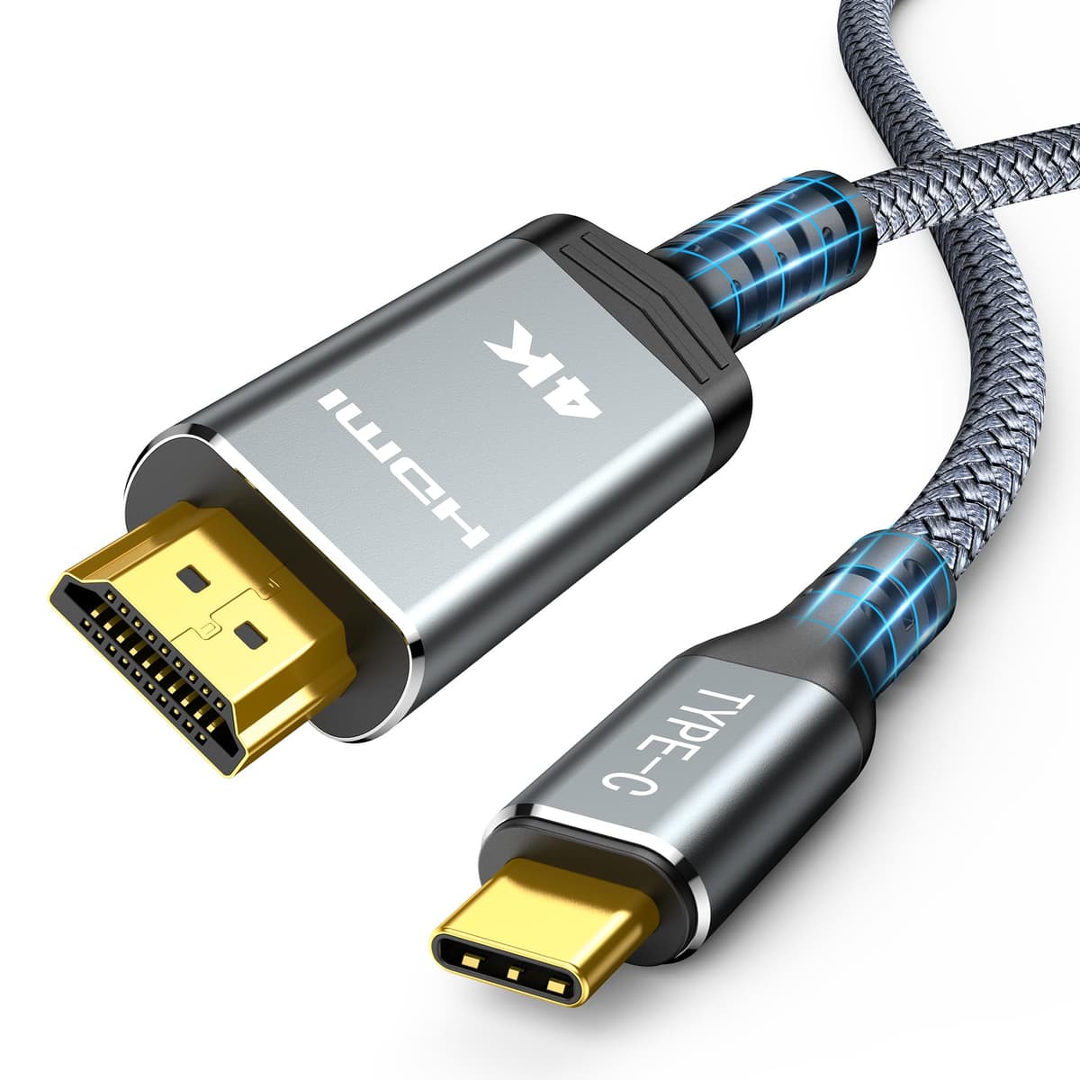 Highwings USB C to HDMI Cable 1.8m 4K@60Hz, UHD Thunderbolt 3/4 to HDMI Cable[Anti-Interference][Gold-Plated] Compatible for iPhone 16/15 Pro, for MacBook Pro/Air, for Surface, for XPS, for Galaxy etc — view 9
