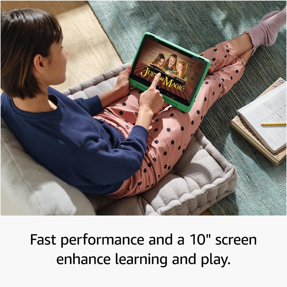 Amazon Fire HD 10 Kids Pro tablet (newest gen)| ages 6–12, long battery life, includes ads-free books, games, apps and videos that children love, 10.1" brilliant screen, parental controls, 32GB — view 3