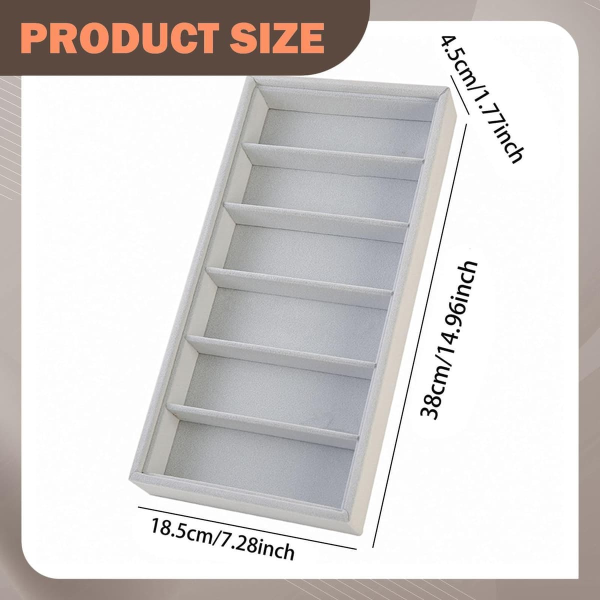TISHITA Bandeja para Gafas Organizador de Gafas de Sol, Caja de Almacenaje de Lentes Soporte para Joyas Material Suave Resistente para Regalar Uso en Tocador, Bandeja de Almacenamiento, Gris — view 2