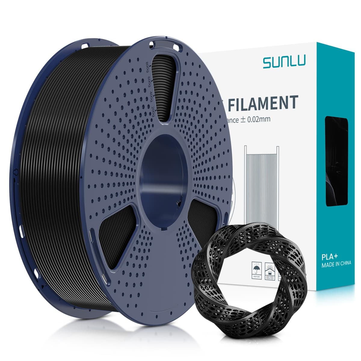SUNLU Pack de 16 Colores Filamento PLA Plus, Filamento PLA+ Multicolor para Impresoras 3D 1.75mm, Embalado al Vacío Individualmente, 0.25kg/Bobina, Total 4kg, 16 Bobinas​ — view 57