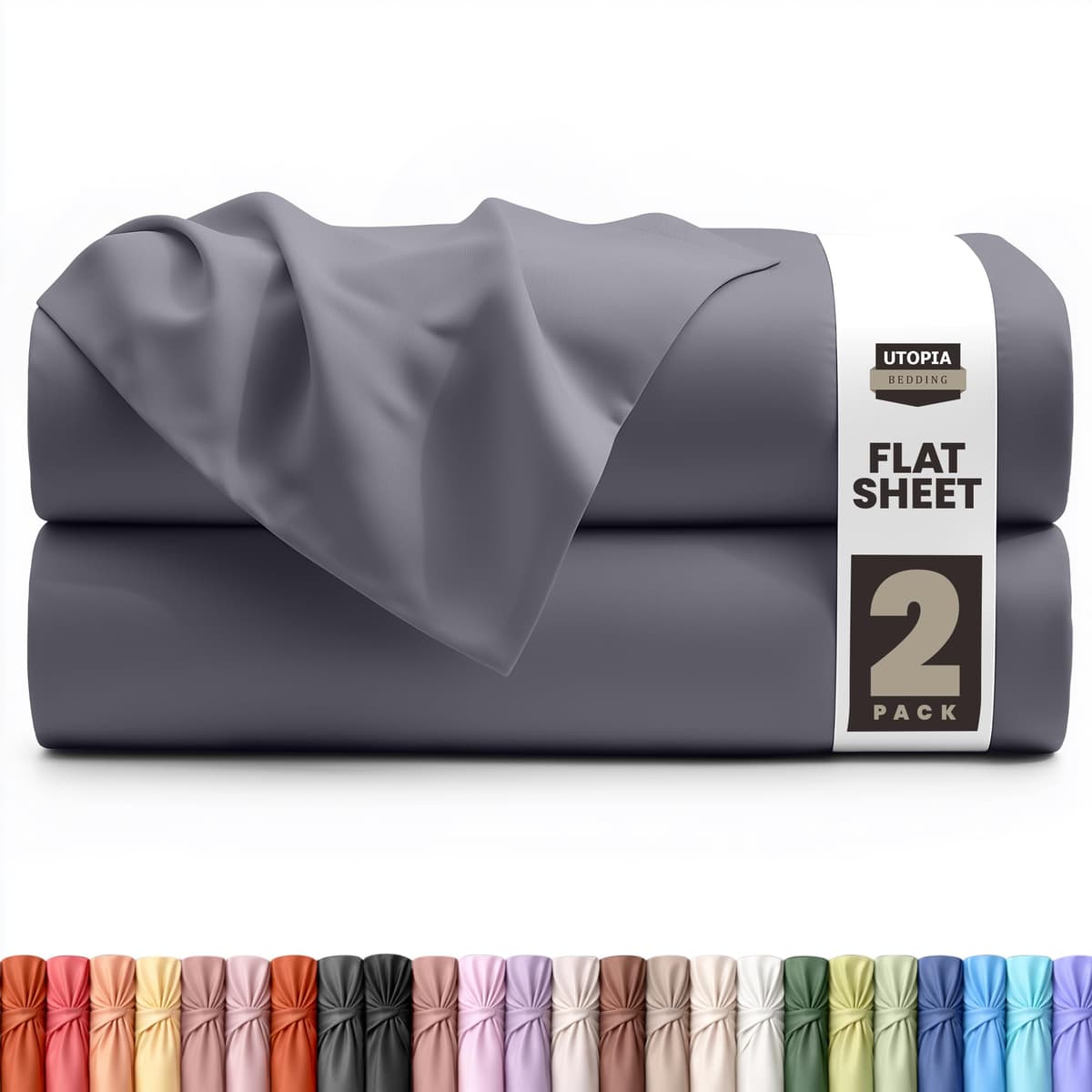 Utopia Bedding - Flat Sheet Double - Easy Care Soft Brushed Polyester - Microfiber Fabric - Wrinkle, Shrinkage, and Fade Resistant - White — view 9