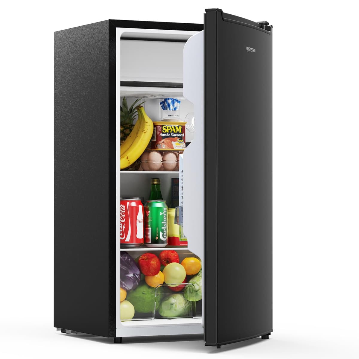 Upstreman 85L Frigorífico Sin Congelador, 0-12°C 5-niveles Regulación de Temperatura, LED-Beleuchtung, 39 dB Silencioso, Energéticamente Eficiente para Dormitorio, Oficina, Cocina, CR85-Negro