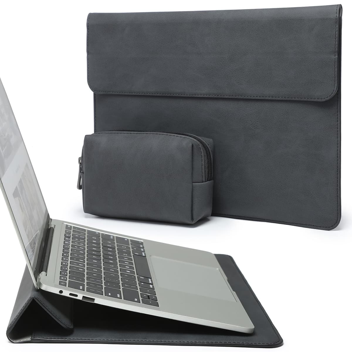 HYZUO 15 Pulgadas Funda para Portátiles con Soporte para MacBook Air 15 M5 M4 A3241 M3 A3114 M2 A2941 2026-2023, 15 Surface Laptop 7/6/5/4, MacBook Pro 15 A1990 A1707 2019-2016, Azul Klein — view 17