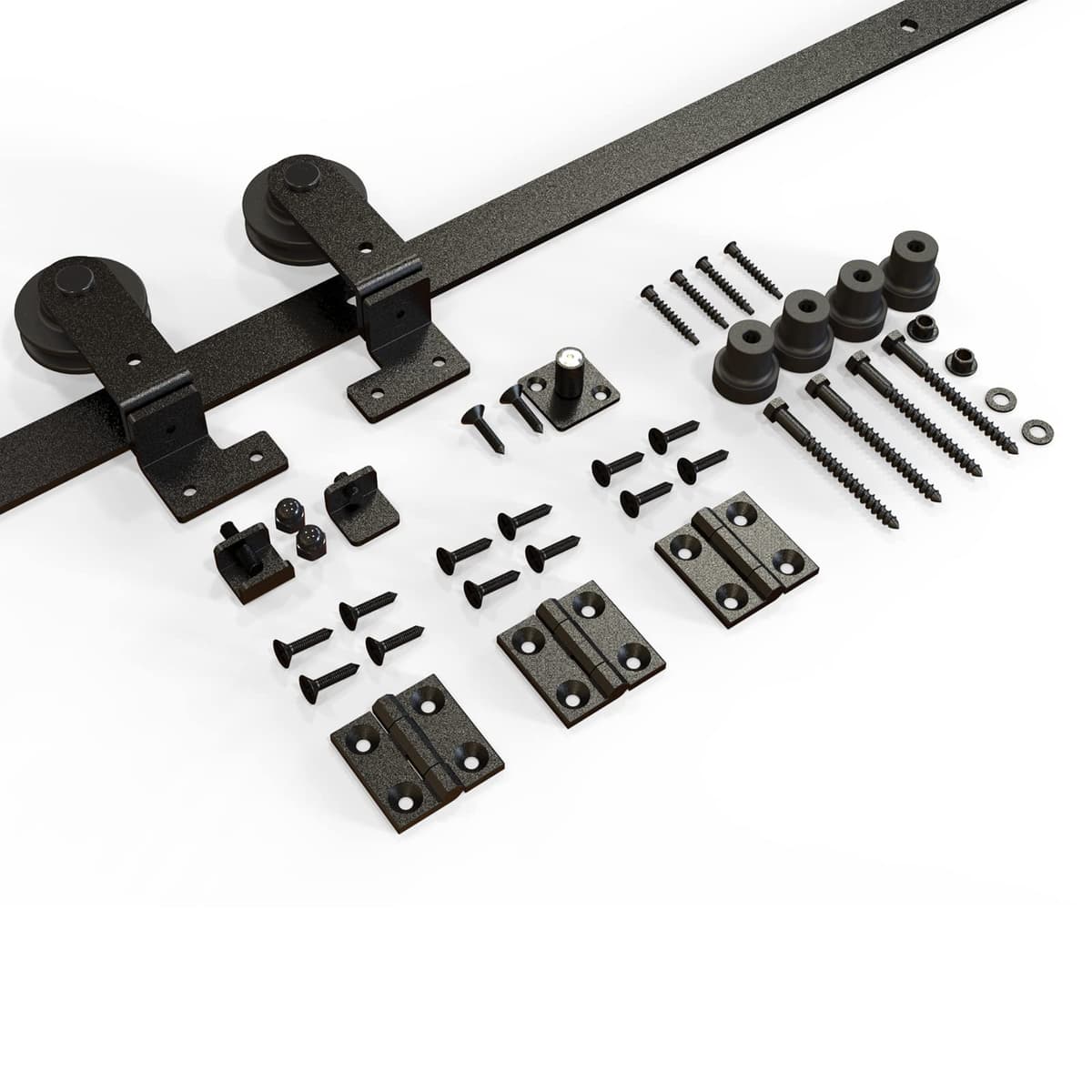 TSMST 76,3 cm/2,5 ft Bi-Fliegue Sistema completo de puerta corredera, ahorro de espacio para 2 puertas, lisa y silenciosa en forma de T (sin puerta) — view 4