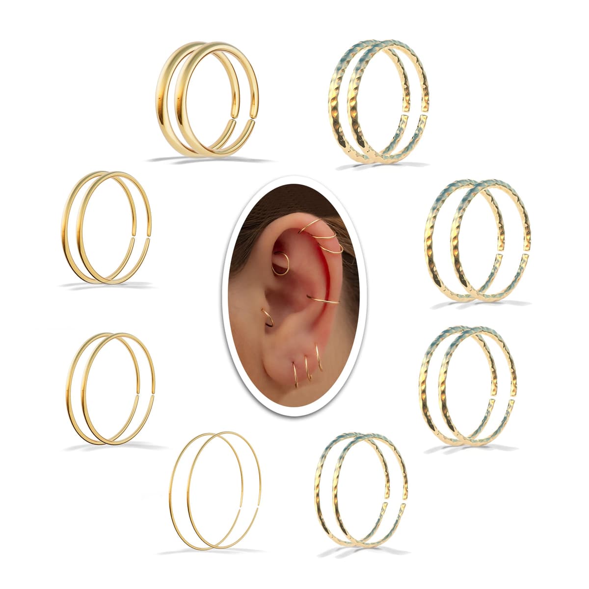 Small Cartilage Hoop Sterling Silver Huggie Hoop Earrings for Women Cartilage Nose Helix Tragus (Silver, 6mm 24 gauge / 1 pair) — view 20
