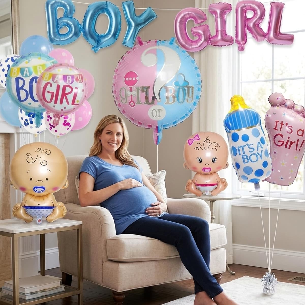 9 Gender Revealing Balloons, Gender Announcement Baby Party Decorations, Boy or Girl Balloons, Ideal Decorations for Baby Showers and Celebrations, Easy to Handle and Reuse — view 4