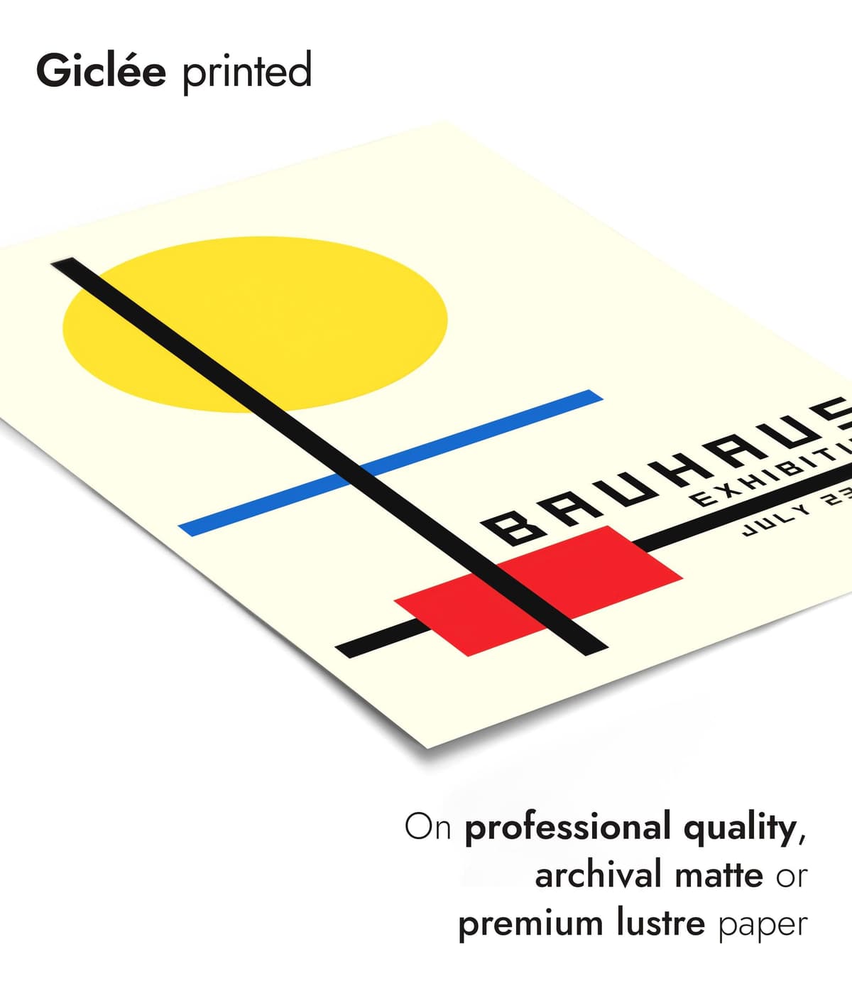 Bauhaus Circle & Lines Poster, Bauhaus Print, Framed Abstract Art, Mid-Century Wall Art, Modern Home Decor, Gift Idea, Archival Matte, A2 (Print Only) - 59.4x42cm — view 3