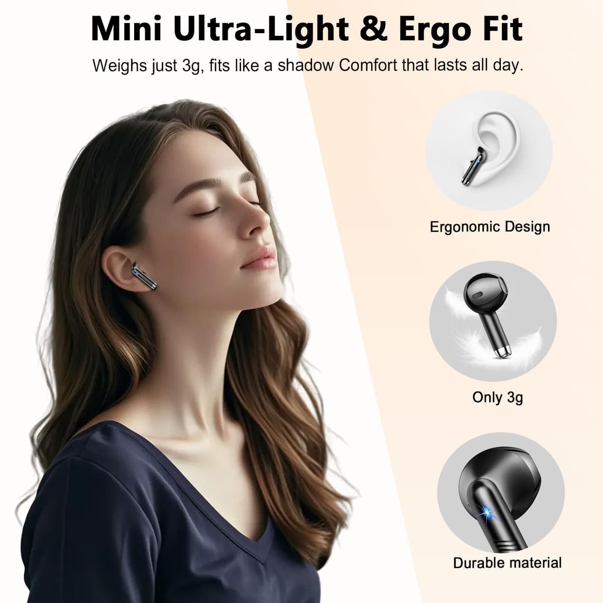 Auriculares Inalámbricos Bluetooth, Auriculares Bluetooth 5.4 HiFi Estéreo, 56H Cascos Inalambricos Bluetooth con ENC Reducción de Ruido, Pantalla LED, USB-C, Control Táctil, IP7 Impermeable Audifonos — view 4