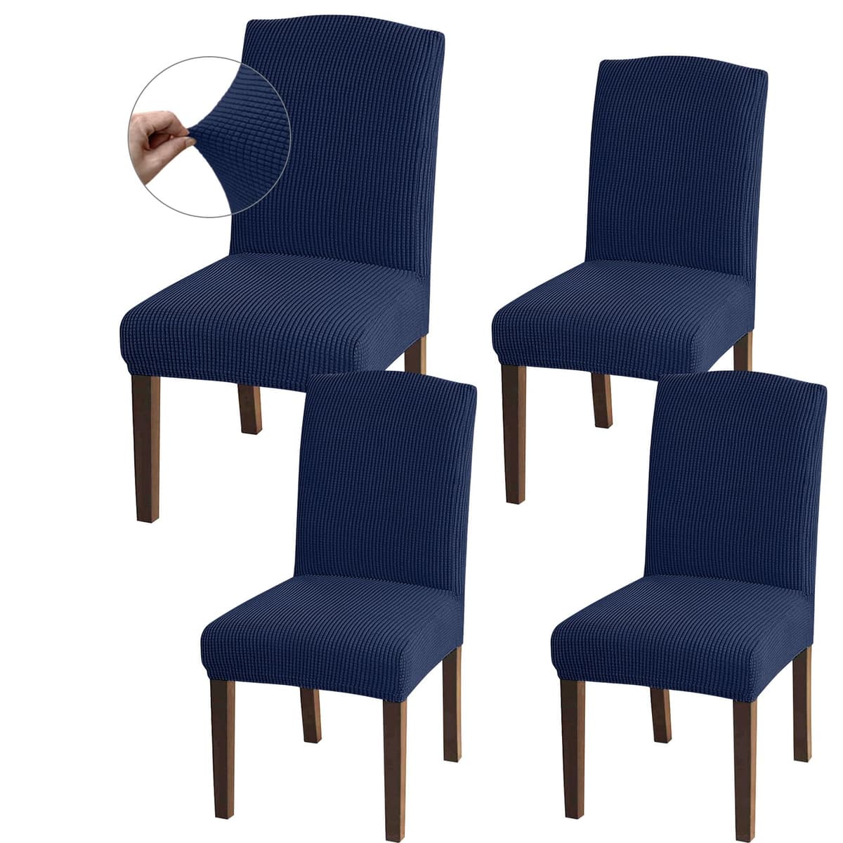 Granbest High Stretch Dining Chair Slipcovers, Universal Fit Jacquard Parson Dining Chair Covers, Removable Chair Protectors for Dining Room, Kitchen, Restaurant and Hotel (Set of 4, Grey) — view 28