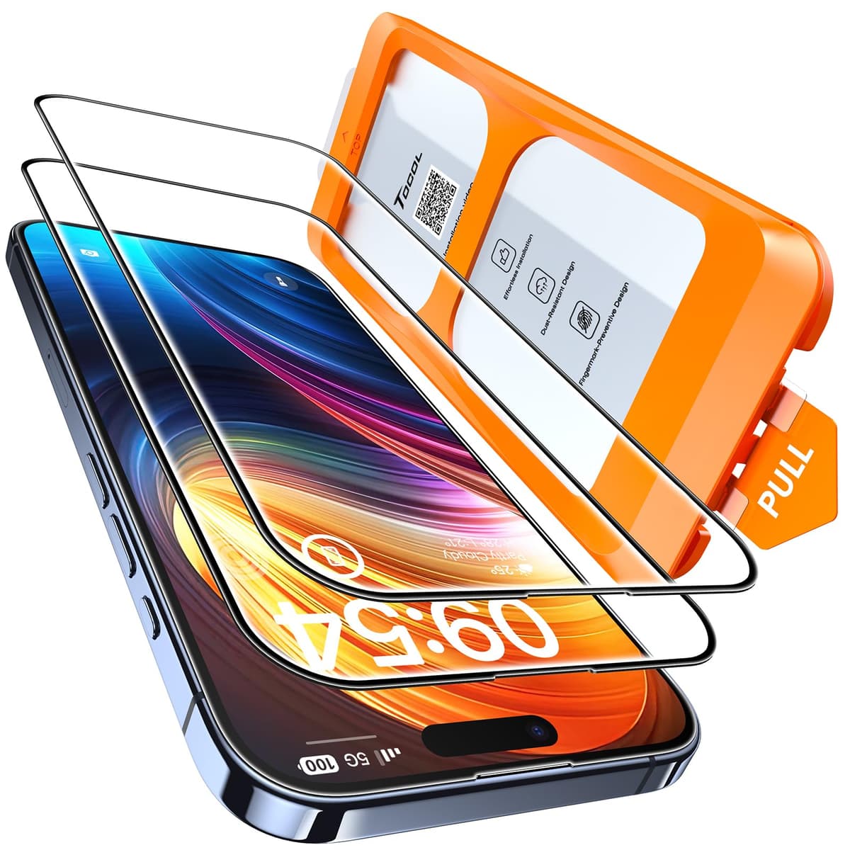 TOCOL Protector Pantalla para iPhone 17 Pro Max, Alineación Automática para Una Instalación Rápida, Cristal Templado de Dureza 9H Inastillable, HD Transparente, 2 Piezas — view 27