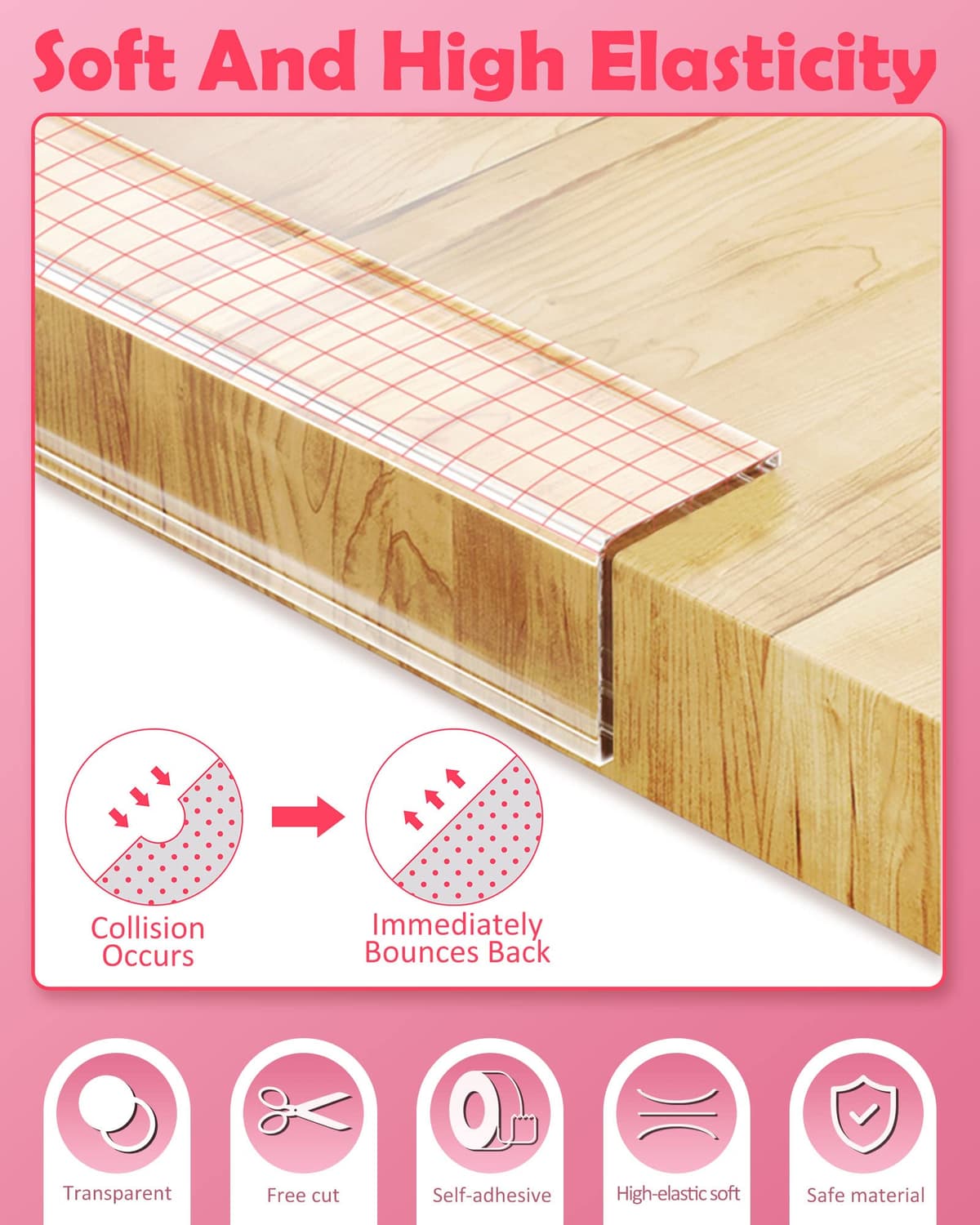 Loiion 1m Protector Esquinas Pared, Transparente Protector Muebles Bebe, Pre-Adhesivo Extra Fuerte Cinta Nano Tape, Multifuncional Protectores para Esquinas y Bordes (1mm de Grosor) — view 4