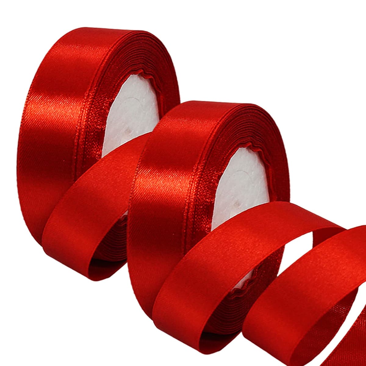 40mm Wide White Ribbon Thick Wedding Car Ribbon 22m, 1.5 inch Thick White Satin Ribbon for Gift Wrapping Wedding Car Christmas Birthday Cake Hair Bow Florist Bouquet Crafts Decorations — view 11