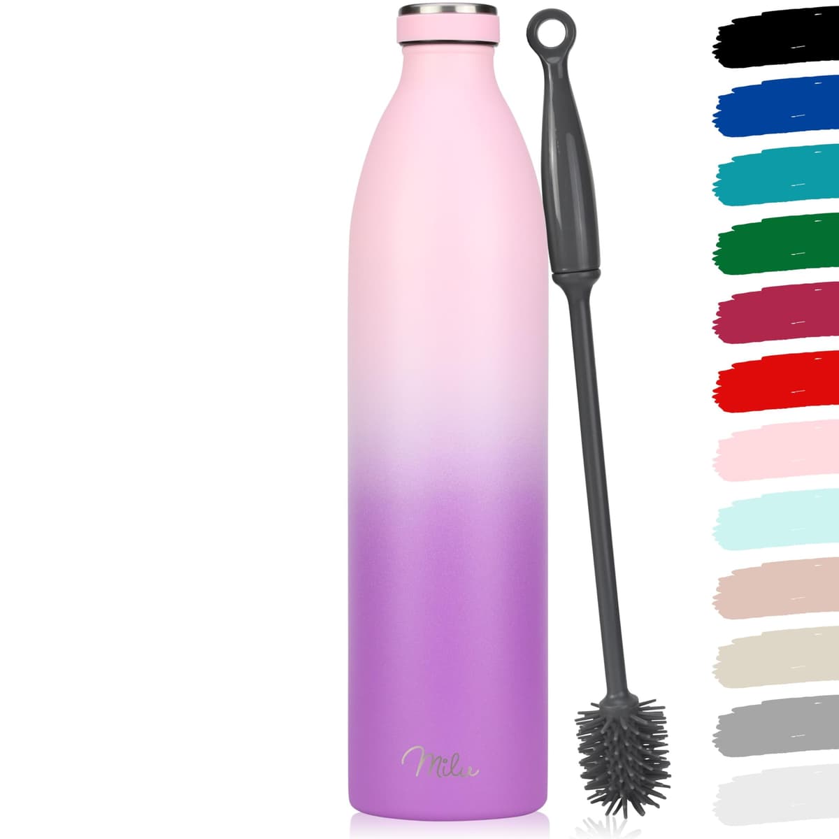 Milu Stainless Steel Drinking Bottle 1500 ml - Insulated Thermo Flask for Water - Leak Proof, Insulated and Double Walled, Carbonated (Granite Navy Blue, 1,5L) — view 97