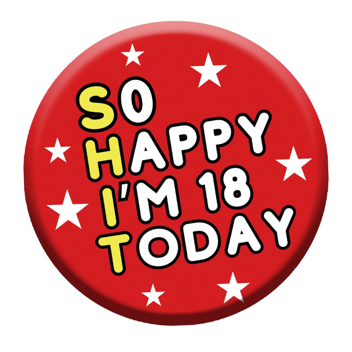 Birthday Badge 76mm With Metal Back 18th