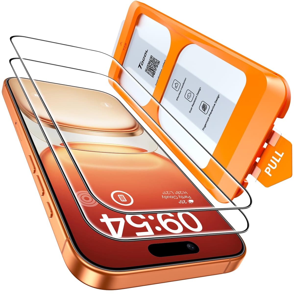TOCOL Screen Protector for iPhone 17 Pro Max, iPhone 16 Pro Max 6.9-Inch, Instant Installation, Tempered Glass HD Clear, Full Coverage Protection, Military Grade Shatterproof, Case Friendly, 2 Pack