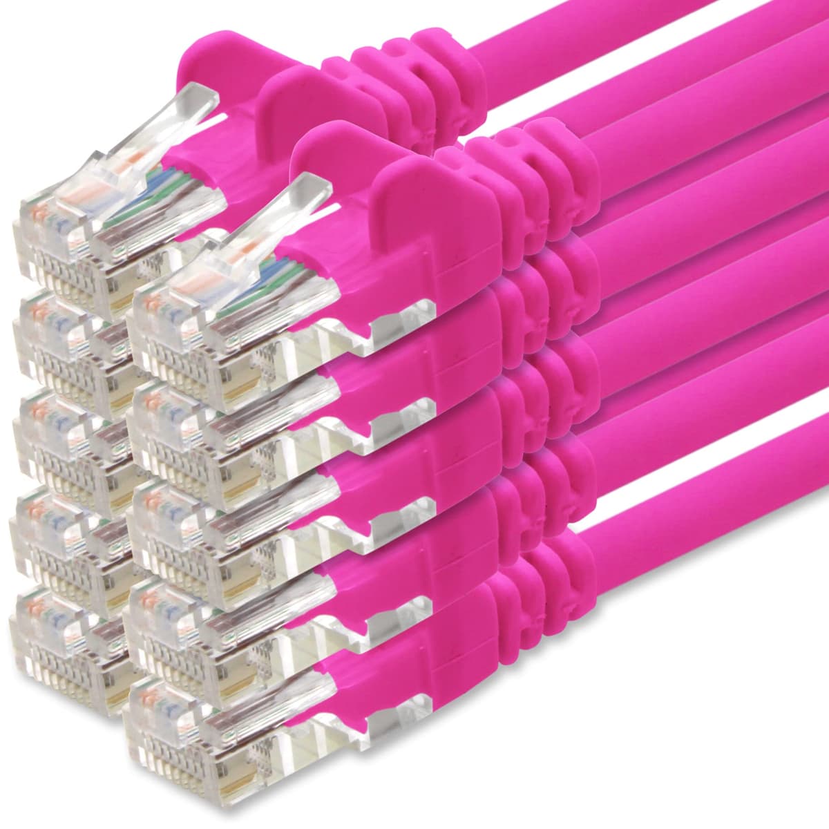 1aTTack.de 0.25m - black - 10 pieces - (PACK) - CAT.6 CAT6 Ethernet LAN network cable 1000 Mbit/s patch cable — view 71