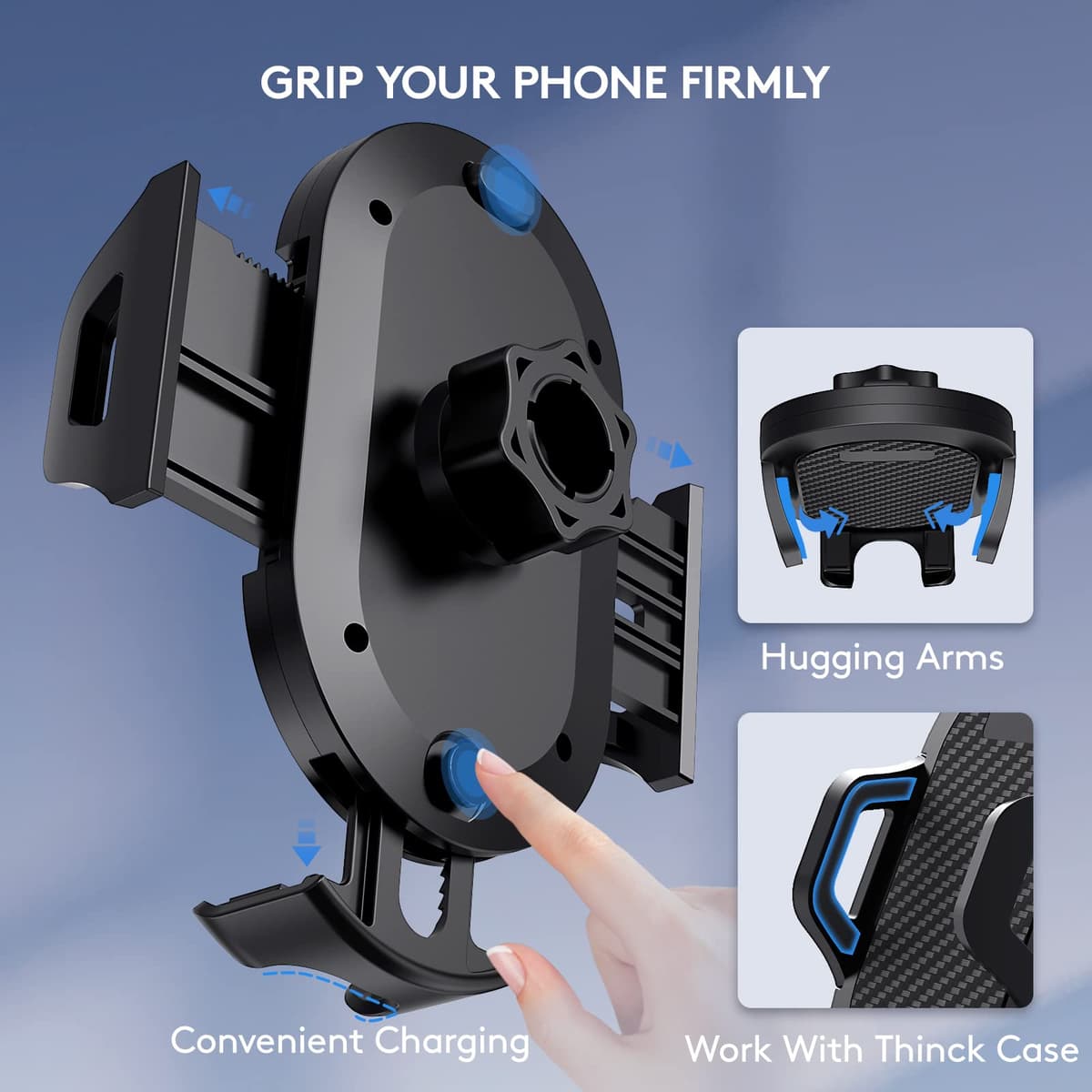 ANCOOLE Car Phone Holder [Strong Suction Cup] Long Arm for Car Windshield Dashboard, Compatible with iPhone 17/16/15/14/13, Samsung Galaxy S25 24 and More — view 4