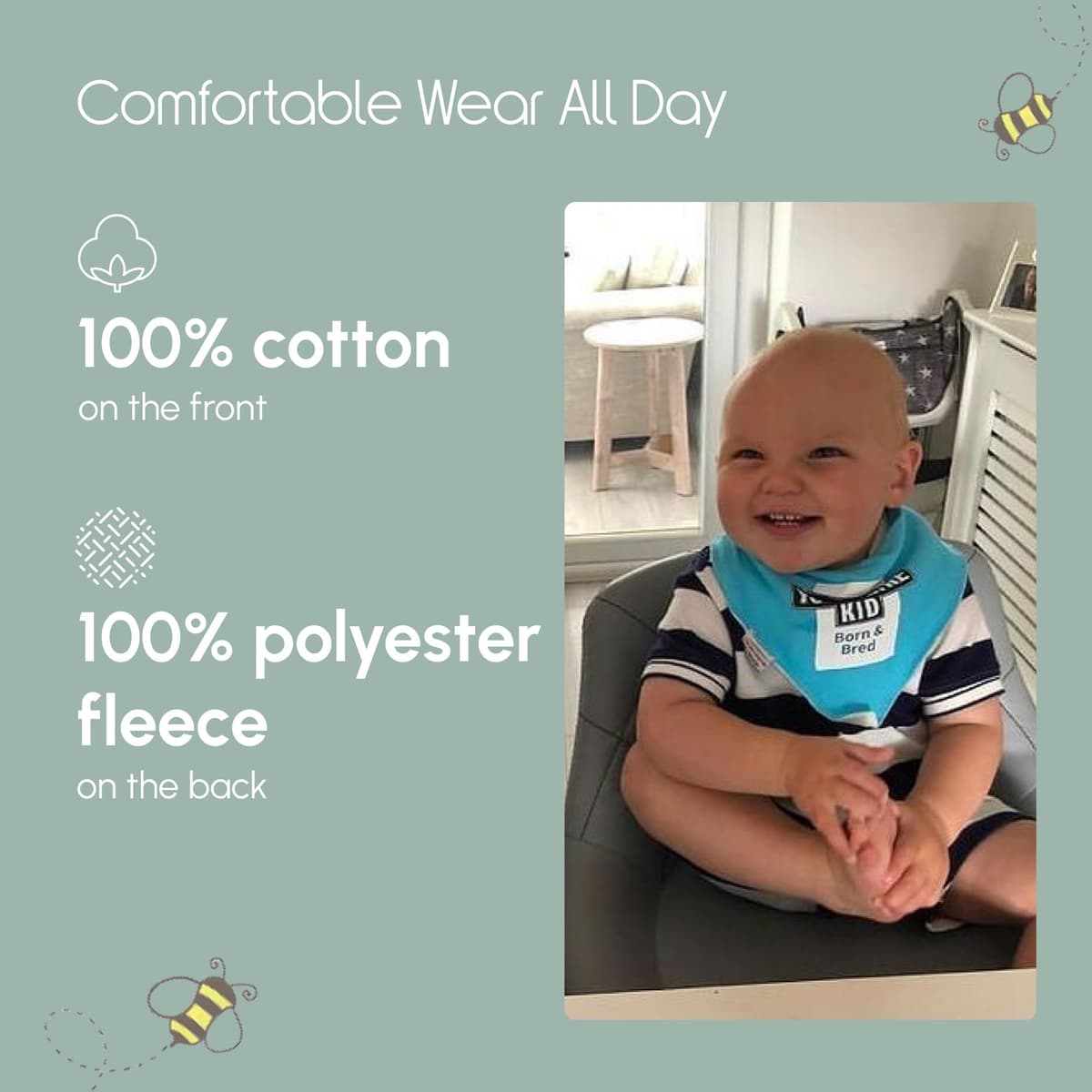 Bandana Dribble Bibs - Cotton Front Baby Bibs Newborn to 24 Months - Newborn Baby Gifts - Bibs For Comfortable Kids — view 81
