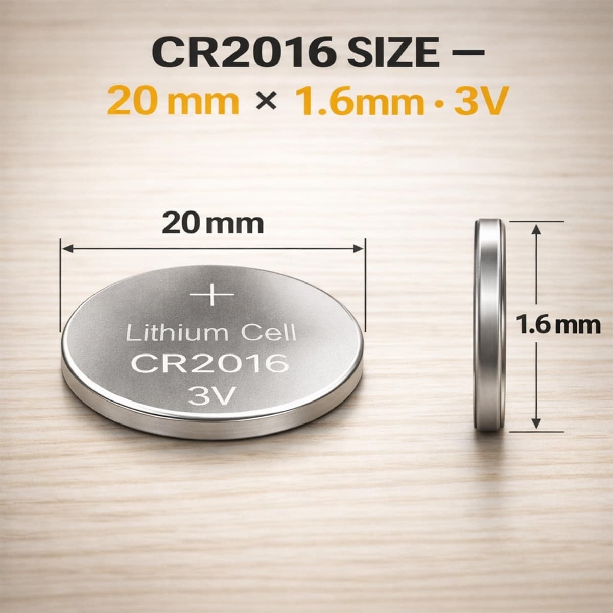 OBD CR2016 Lithium Coin Cell Battery 3V Long Lasting Power Button Batteries for Watches Key Fobs Remotes Calculators Electronics (10) — view 2
