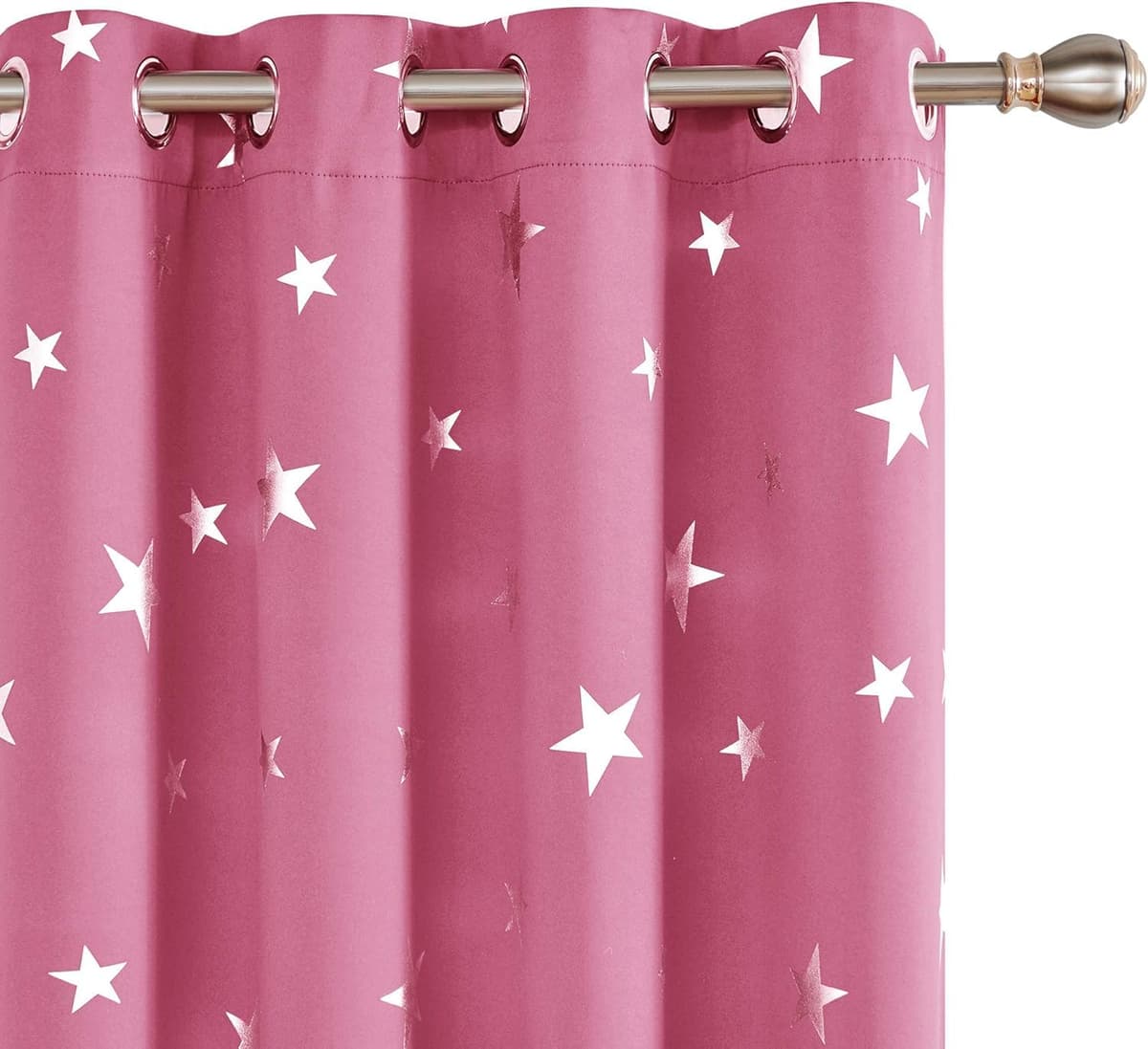 Deconovo Navy Blue Curtains for Living Room Super Soft Thermal Insulated Star Foil Printed Eyelet Blackout Curtains 46 x 54 Inch 2 Panels — view 23