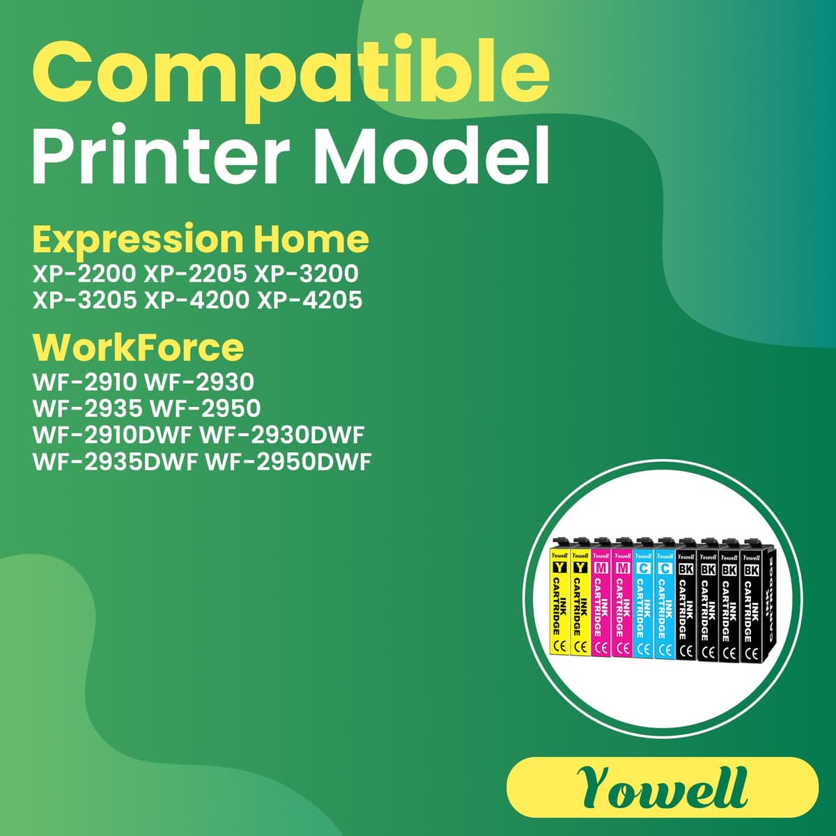 Yowell 10x 604XL printer cartridges Compatible with 604XL cartridges for Expression Home XP-3200 XP-3205 XP-4200 XP-4205 XP-2200 XP-2205, Workforce WF-2910 WF-2930 WF-2950 — view 2