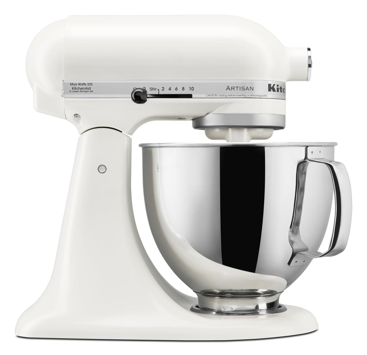 KitchenAid Artisan Series 5 Quart Tilt Head Stand Mixer with Pouring Shield KSM150PS, White — view 16