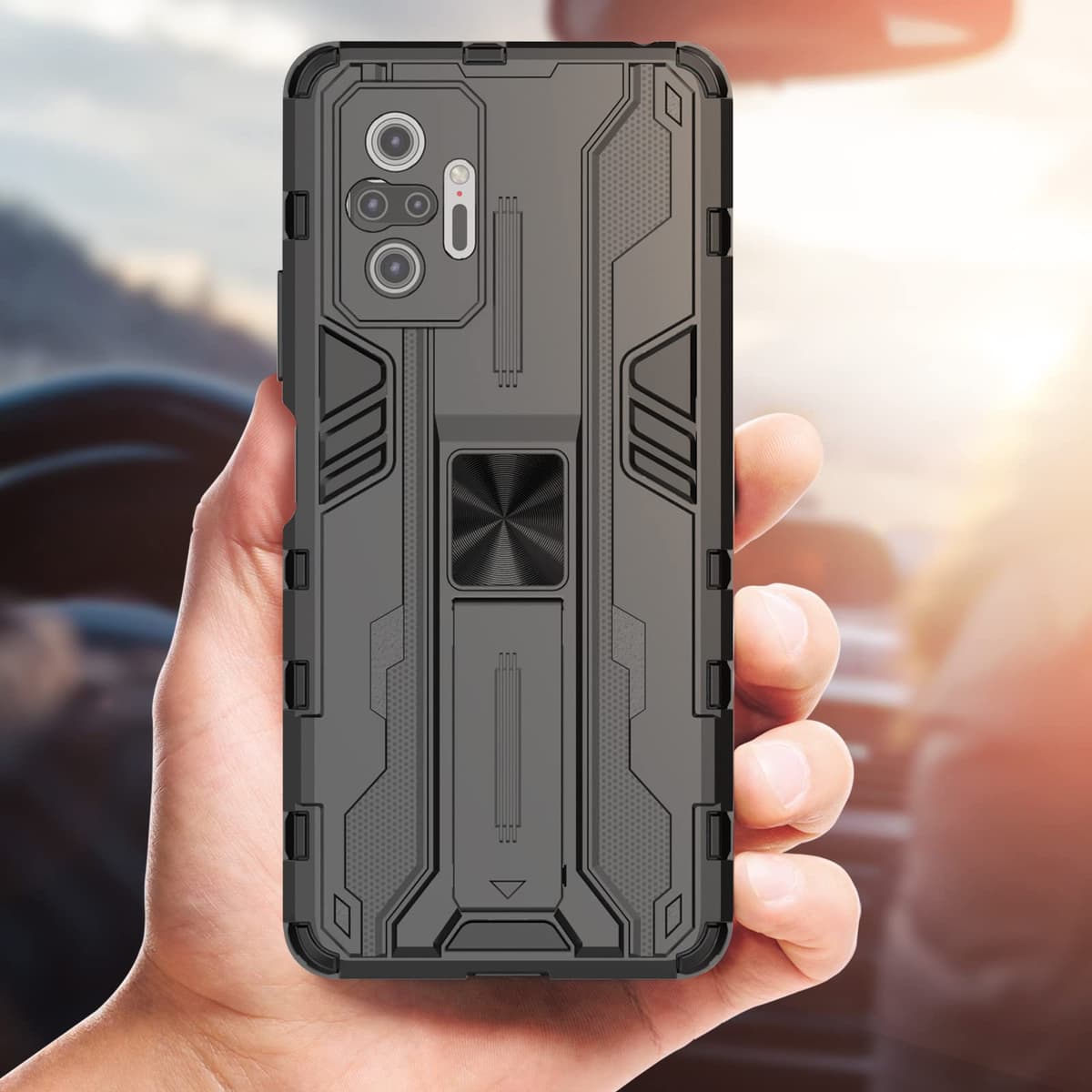 Funda para CMF Phone 2 Pro, Carcasa Antigolpes con Soporte anular metálico, Case Protectora de Grado Militar, Negro — view 1165