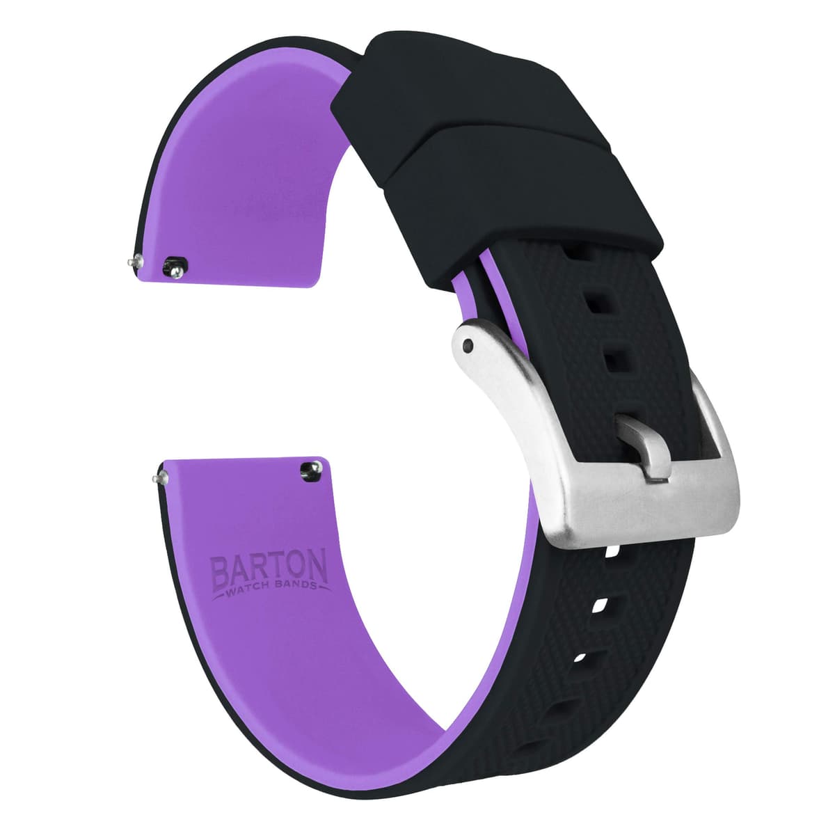 Barton Elite Silicone Watch Bands - Quick Release - Choose Color - 18mm, 19mm, 20mm, 21mm, 22mm, 23mm & 24mm Watch Straps (Stainless & Black Buckle Available) — view 24